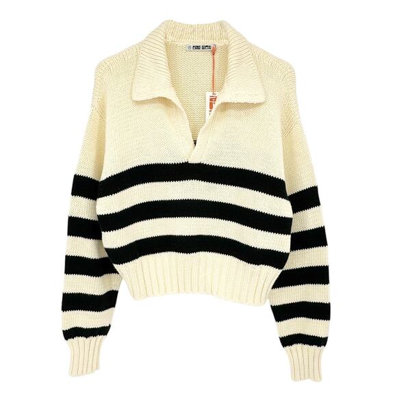Ciao Lucia Sweaters - CIAO LUCIA Venezia Striped Polo Sweater M
